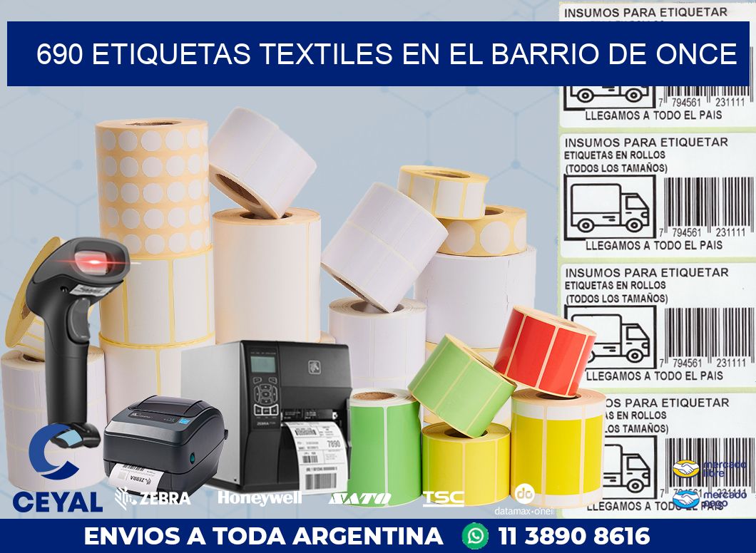 690 ETIQUETAS TEXTILES EN EL BARRIO DE ONCE