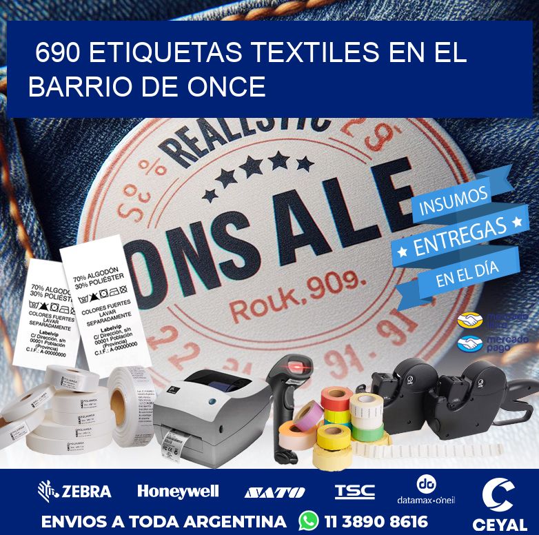 690 ETIQUETAS TEXTILES EN EL BARRIO DE ONCE