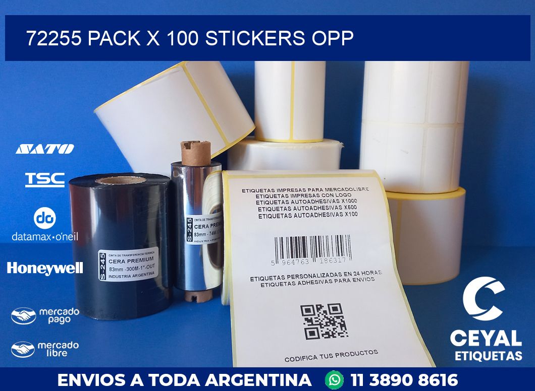 72255 PACK X 100 STICKERS OPP