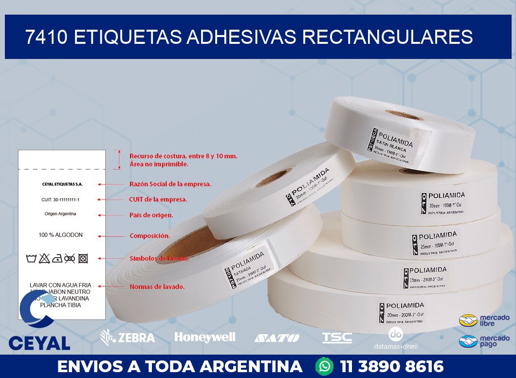 7410 ETIQUETAS ADHESIVAS RECTANGULARES
