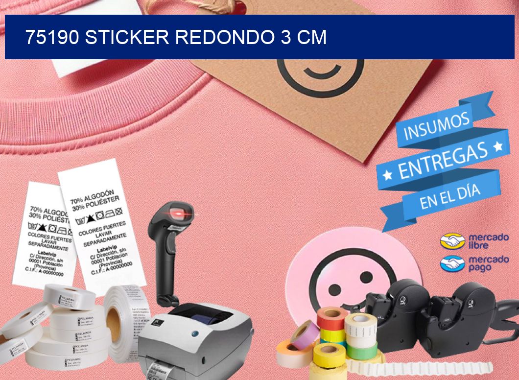 75190 STICKER REDONDO 3 CM