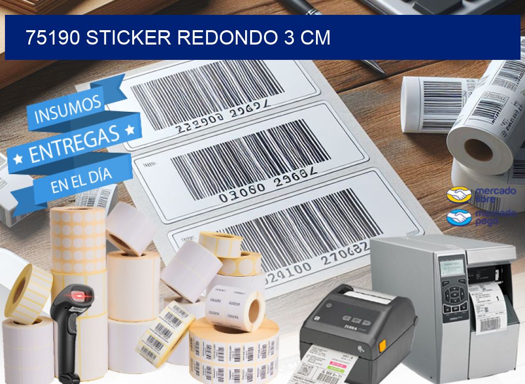 75190 STICKER REDONDO 3 CM