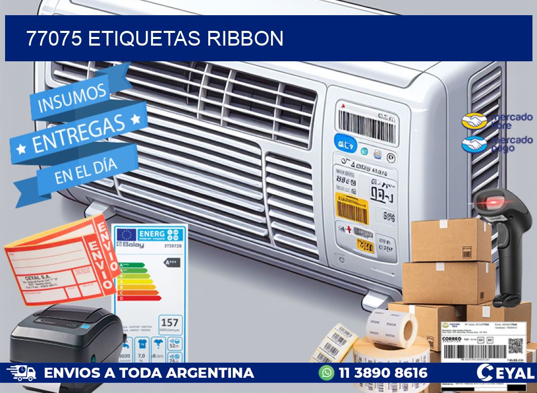 77075 ETIQUETAS RIBBON