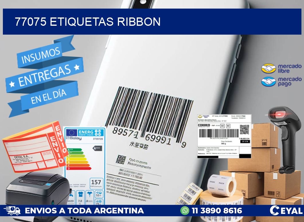 77075 ETIQUETAS RIBBON