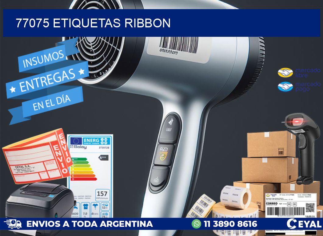 77075 ETIQUETAS RIBBON