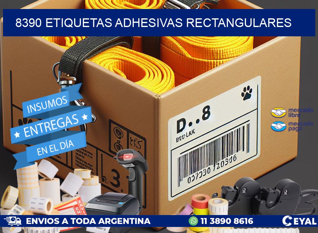 8390 ETIQUETAS ADHESIVAS RECTANGULARES