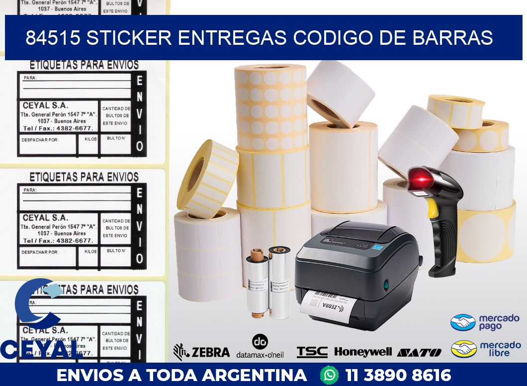 84515 STICKER ENTREGAS CODIGO DE BARRAS