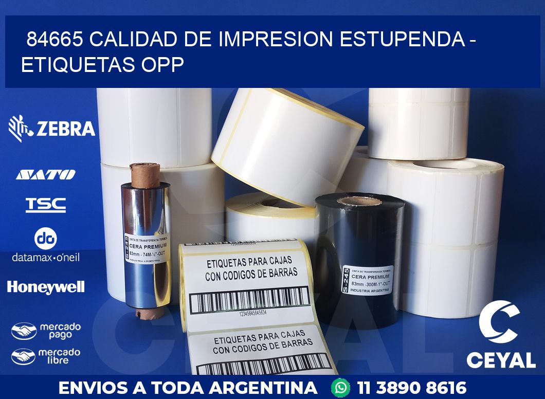 84665 CALIDAD DE IMPRESION ESTUPENDA - ETIQUETAS OPP