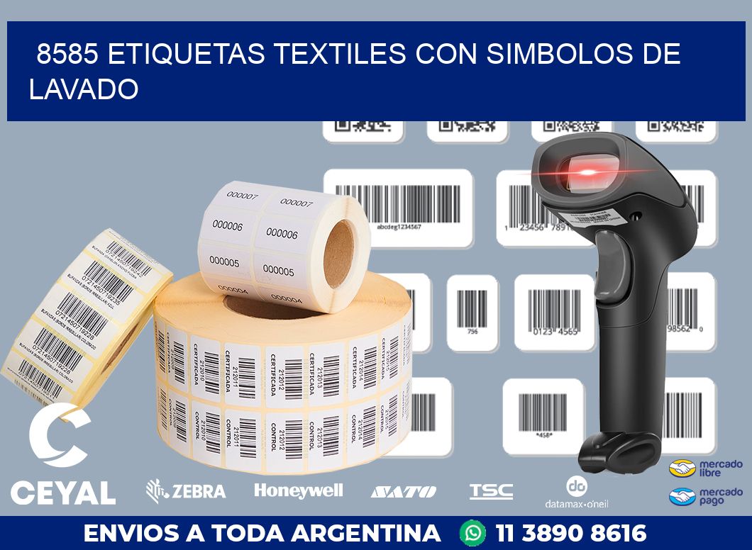 8585 ETIQUETAS TEXTILES CON SIMBOLOS DE LAVADO