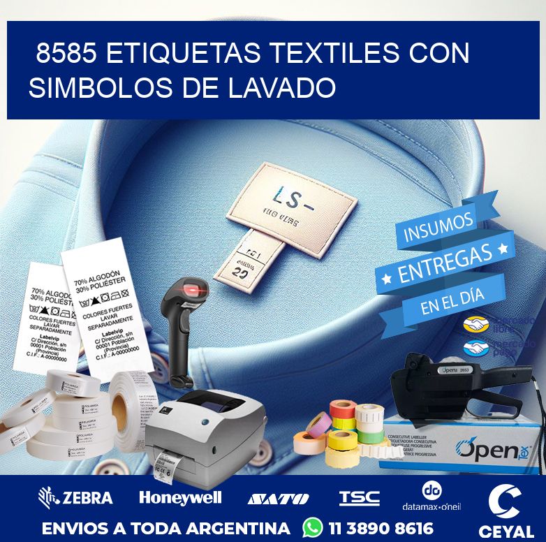 8585 ETIQUETAS TEXTILES CON SIMBOLOS DE LAVADO