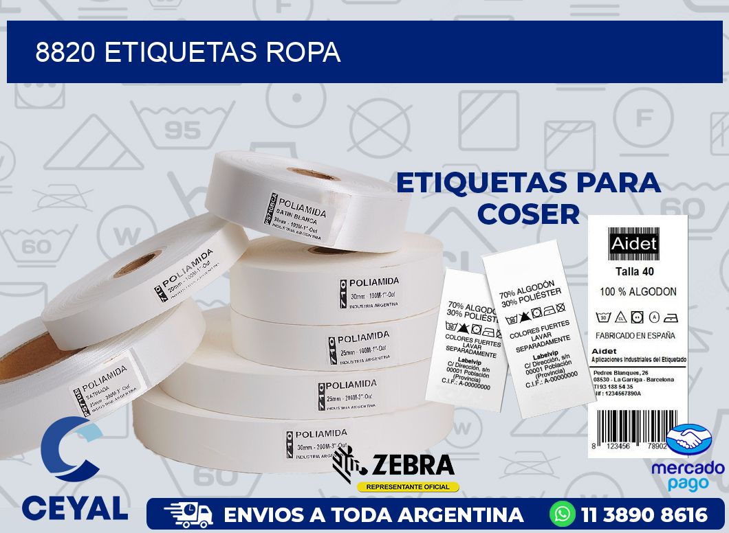 8820 ETIQUETAS ROPA