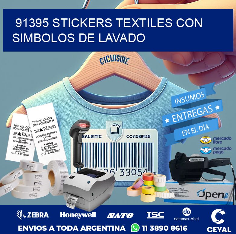91395 STICKERS TEXTILES CON SIMBOLOS DE LAVADO