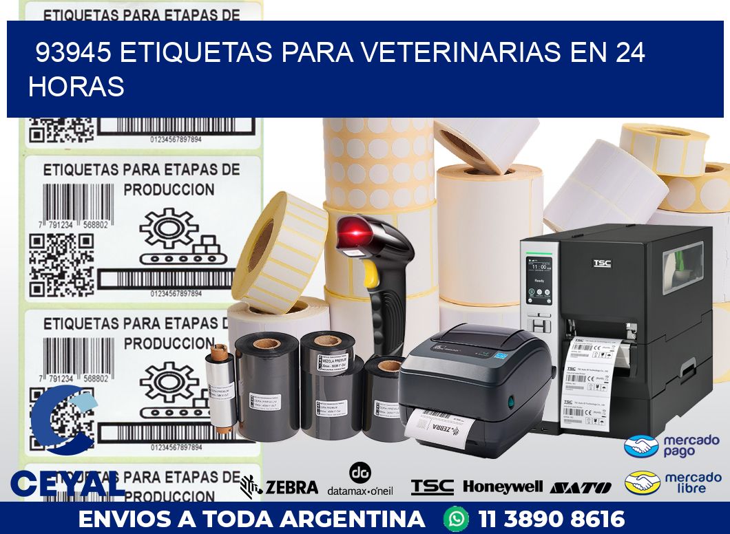 93945 ETIQUETAS PARA VETERINARIAS EN 24 HORAS