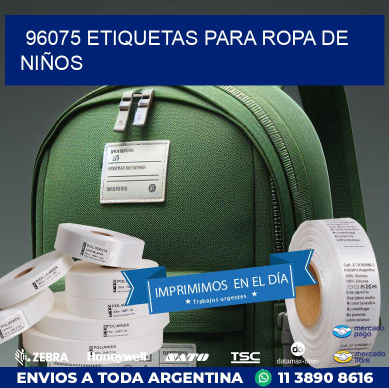 96075 ETIQUETAS PARA ROPA DE NIÑOS