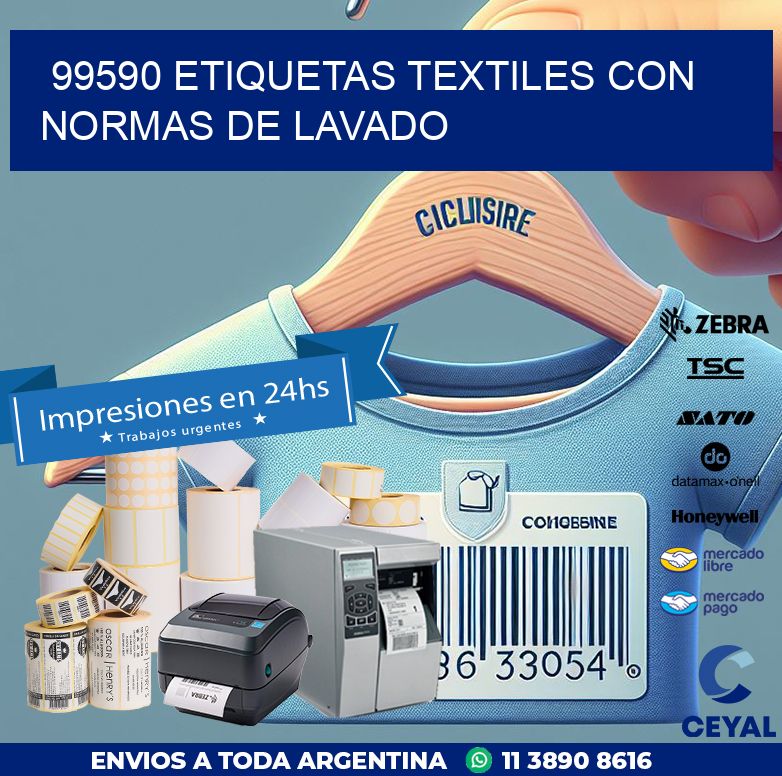 99590 ETIQUETAS TEXTILES CON NORMAS DE LAVADO