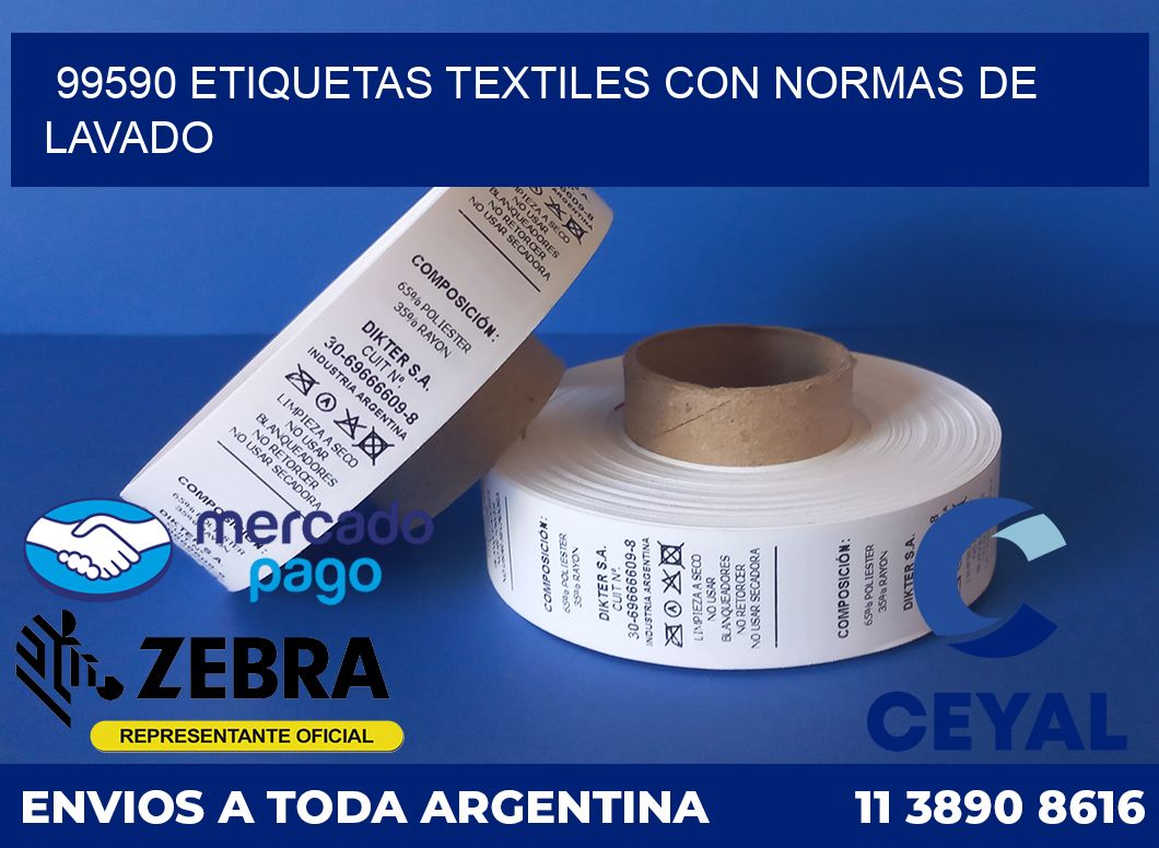 99590 ETIQUETAS TEXTILES CON NORMAS DE LAVADO