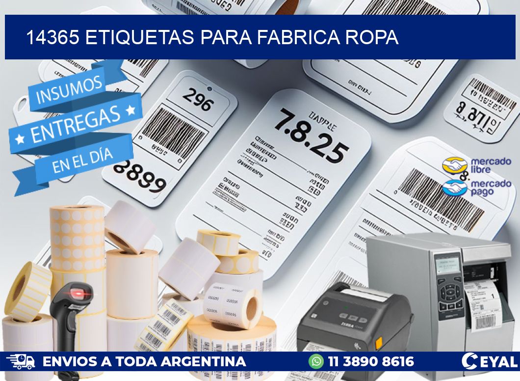 14365 ETIQUETAS PARA FABRICA ROPA