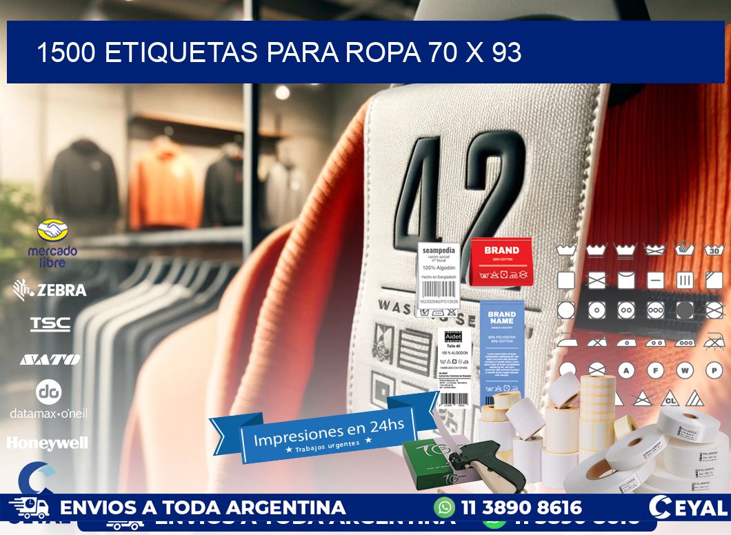 1500 ETIQUETAS PARA ROPA 70 x 93