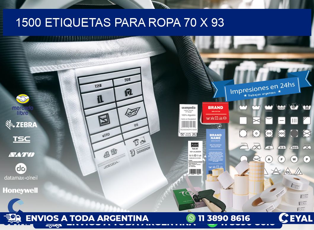 1500 ETIQUETAS PARA ROPA 70 x 93