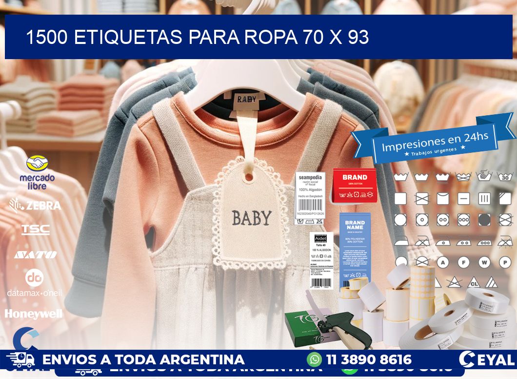 1500 ETIQUETAS PARA ROPA 70 x 93