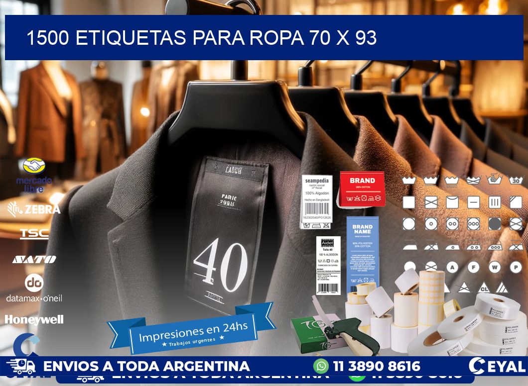 1500 ETIQUETAS PARA ROPA 70 x 93