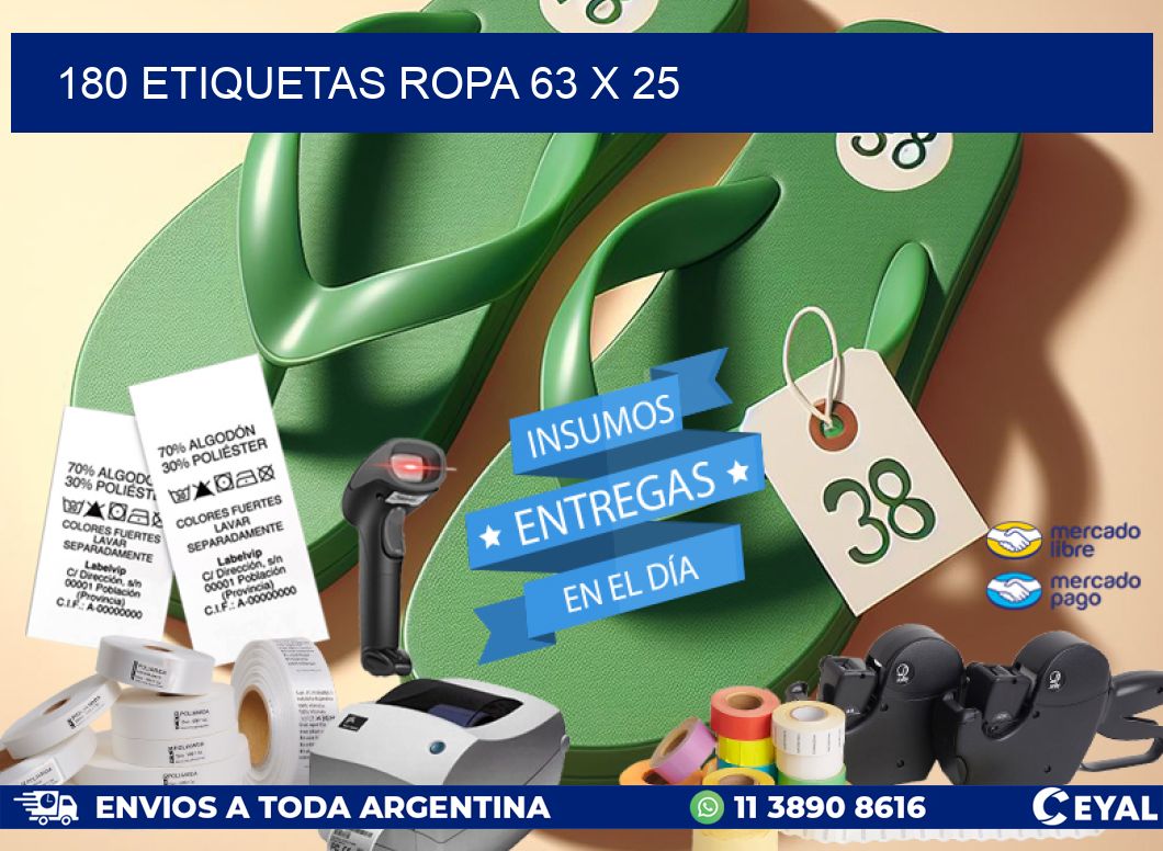 180 ETIQUETAS ROPA 63 x 25