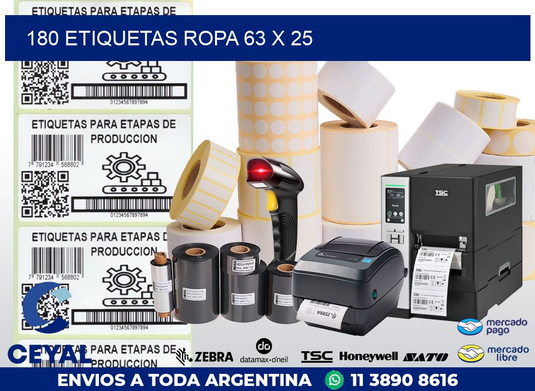 180 ETIQUETAS ROPA 63 x 25