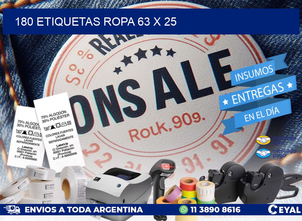 180 ETIQUETAS ROPA 63 x 25
