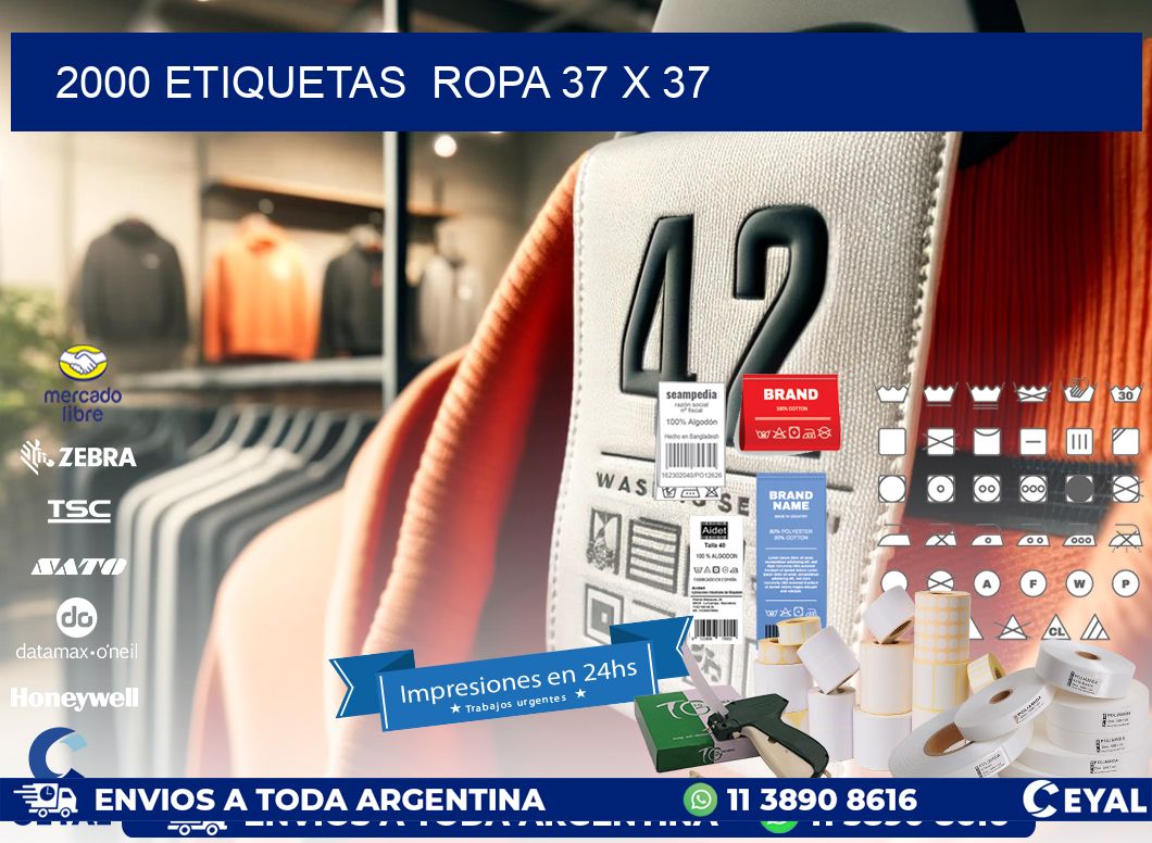 2000 ETIQUETAS  ROPA 37 x 37