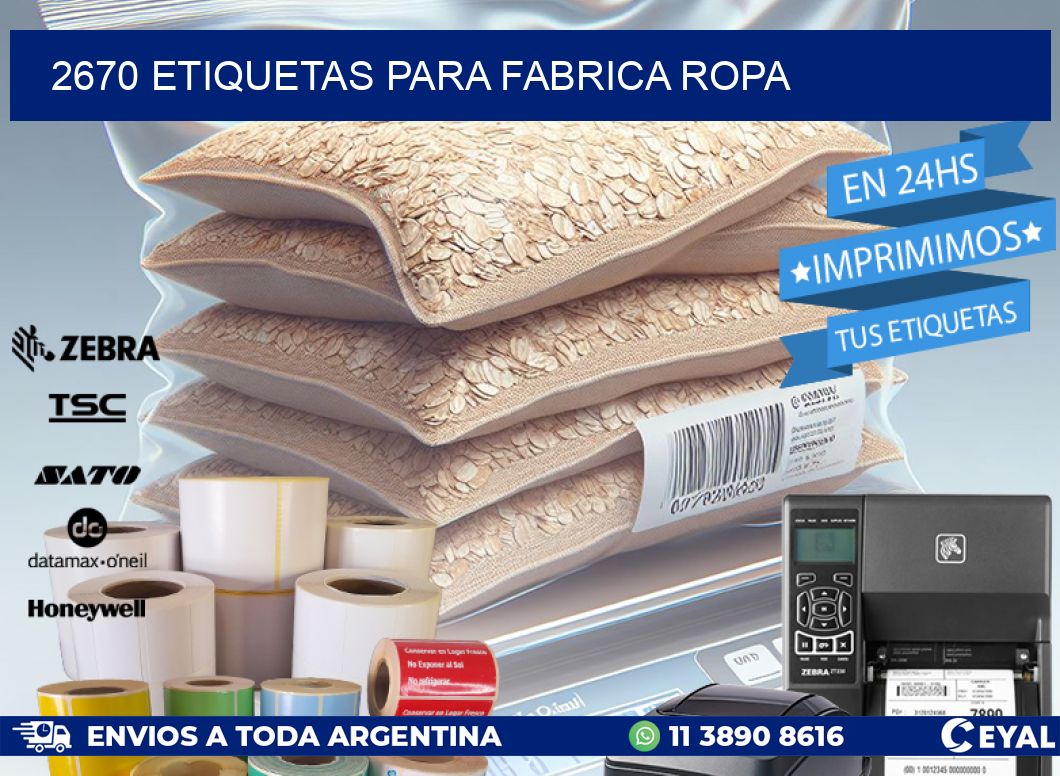 2670 ETIQUETAS PARA FABRICA ROPA