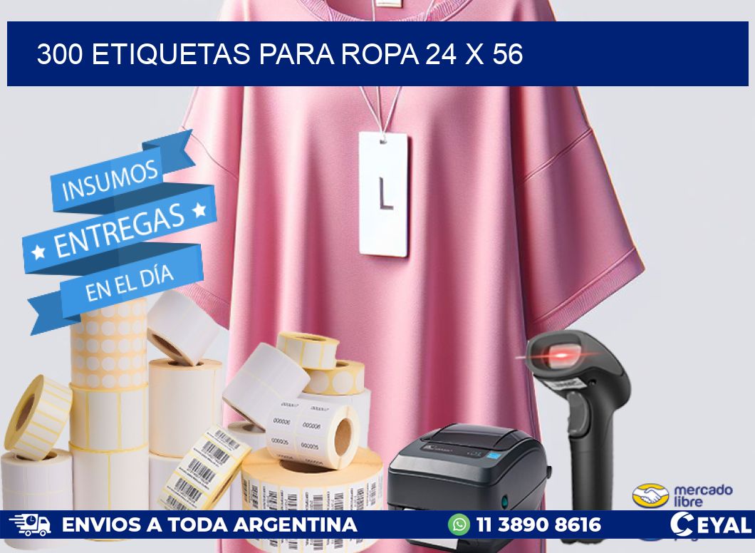 300 ETIQUETAS PARA ROPA 24 x 56