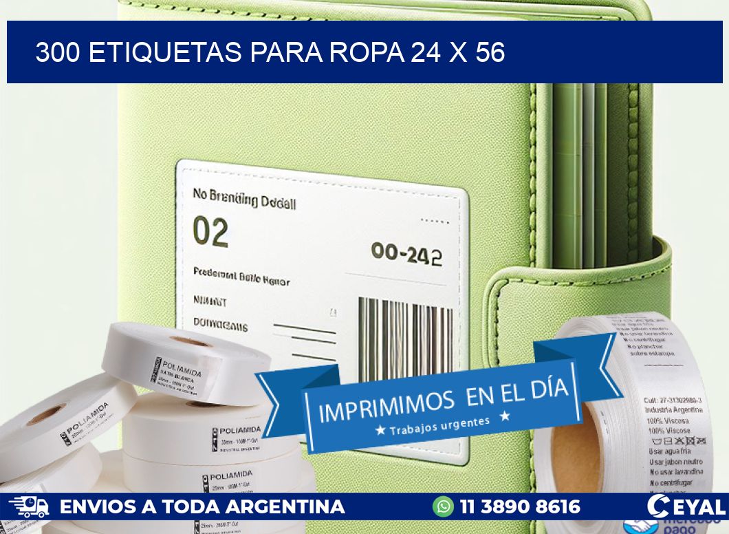 300 ETIQUETAS PARA ROPA 24 x 56