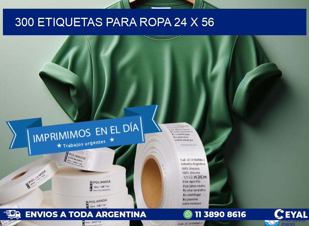 300 ETIQUETAS PARA ROPA 24 x 56