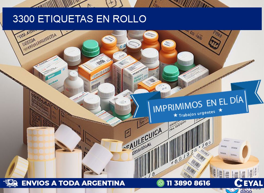 3300 ETIQUETAS EN ROLLO