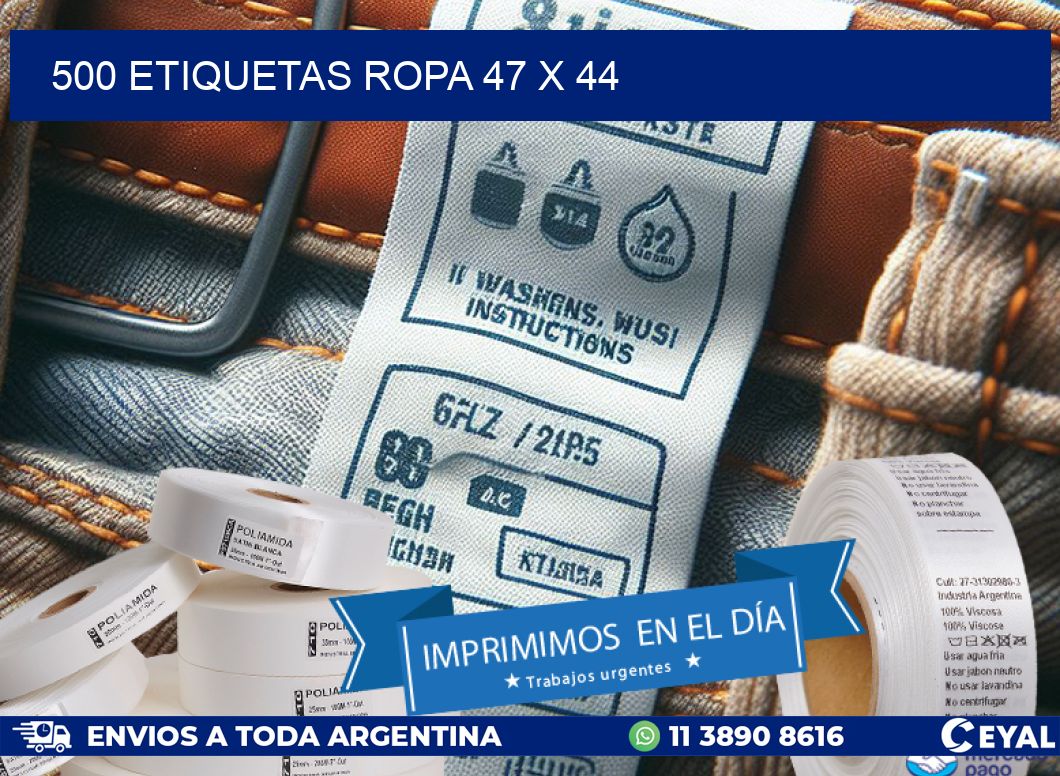 500 ETIQUETAS ROPA 47 x 44