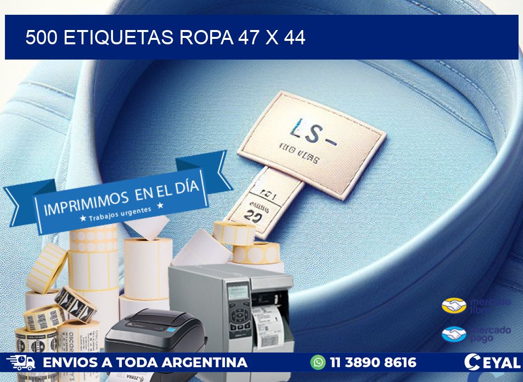 500 ETIQUETAS ROPA 47 x 44