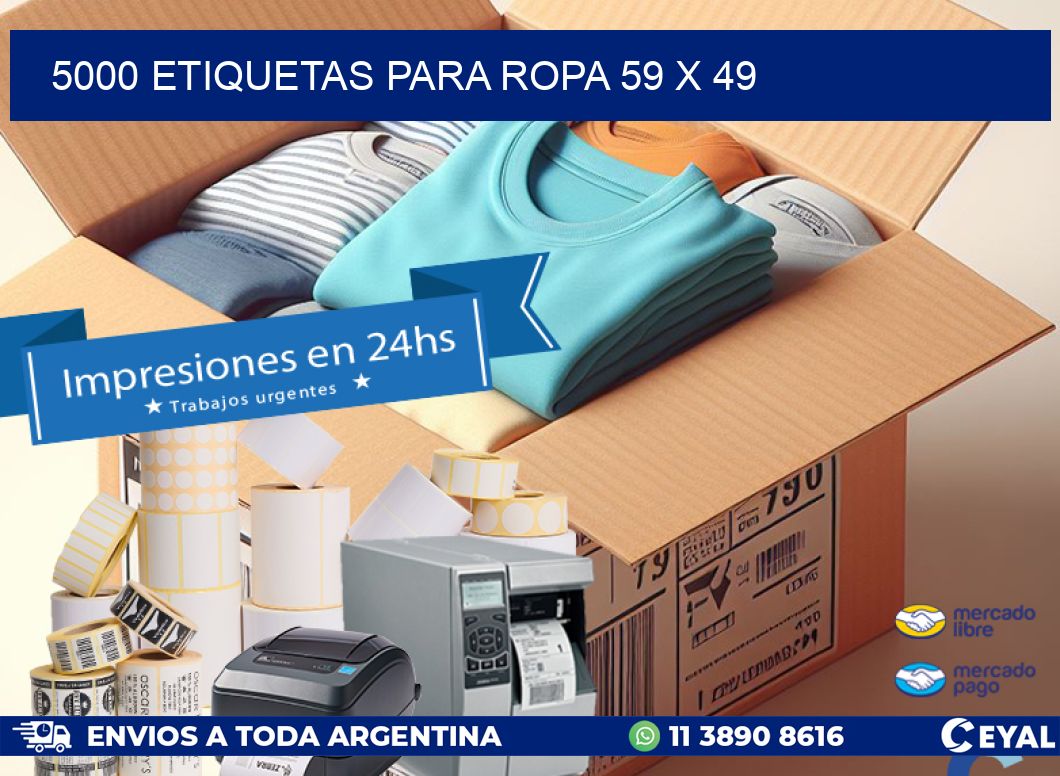 5000 ETIQUETAS PARA ROPA 59 x 49