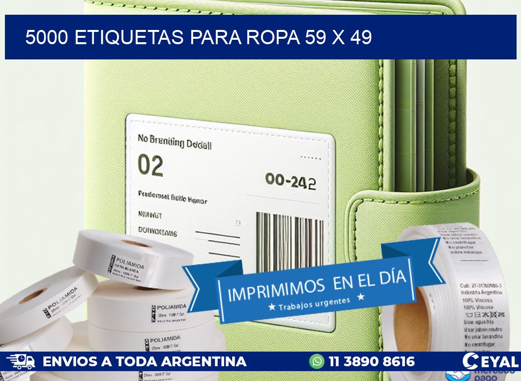 5000 ETIQUETAS PARA ROPA 59 x 49