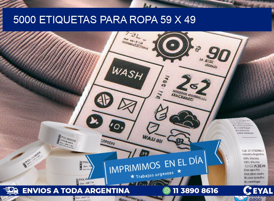 5000 ETIQUETAS PARA ROPA 59 x 49