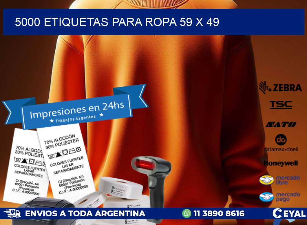 5000 ETIQUETAS PARA ROPA 59 x 49