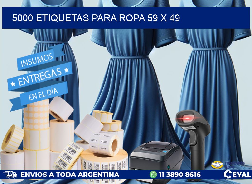 5000 ETIQUETAS PARA ROPA 59 x 49