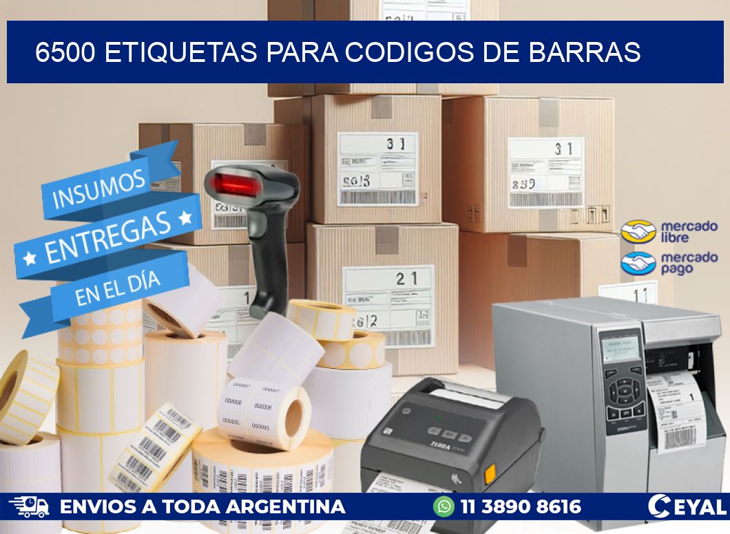 6500 ETIQUETAS PARA CODIGOS DE BARRAS