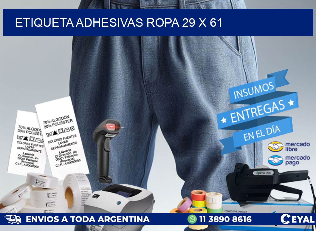 ETIQUETA ADHESIVAS ROPA 29 x 61