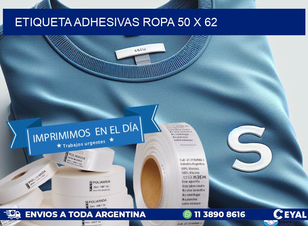 ETIQUETA ADHESIVAS ROPA 50 x 62