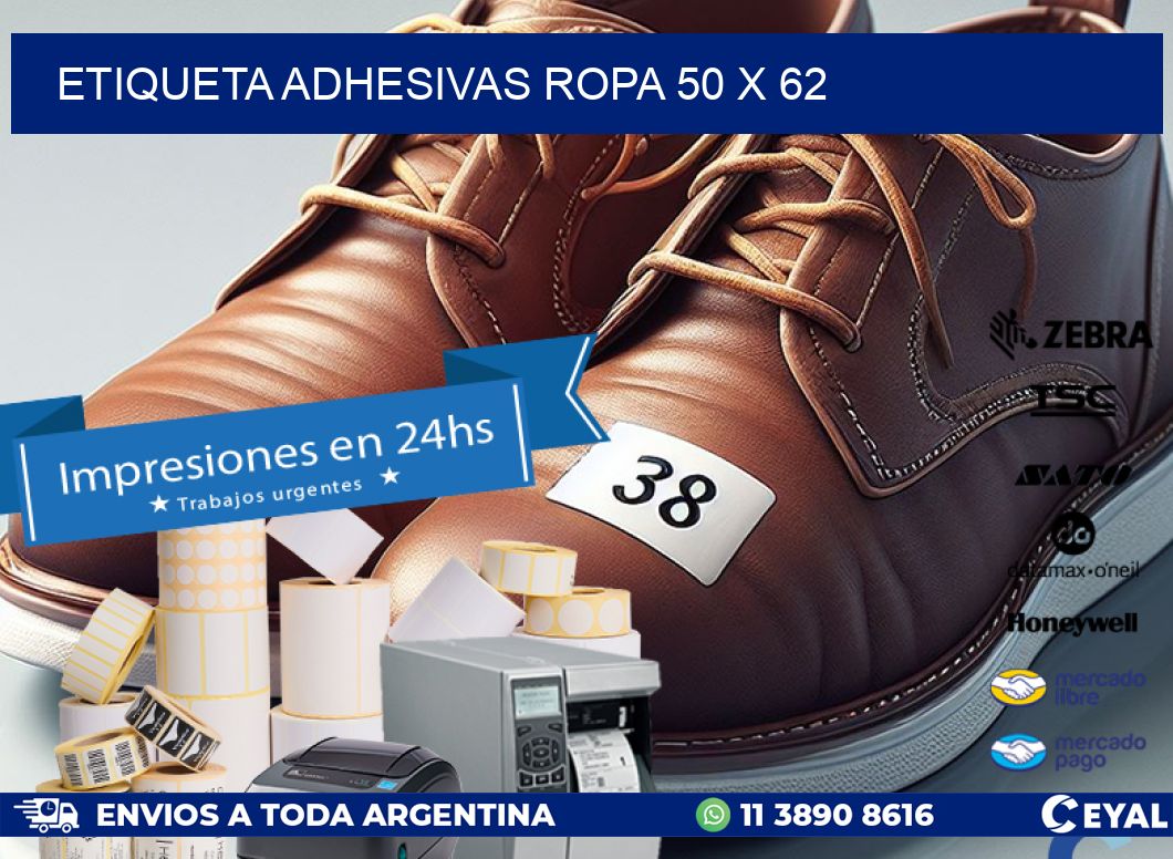 ETIQUETA ADHESIVAS ROPA 50 x 62