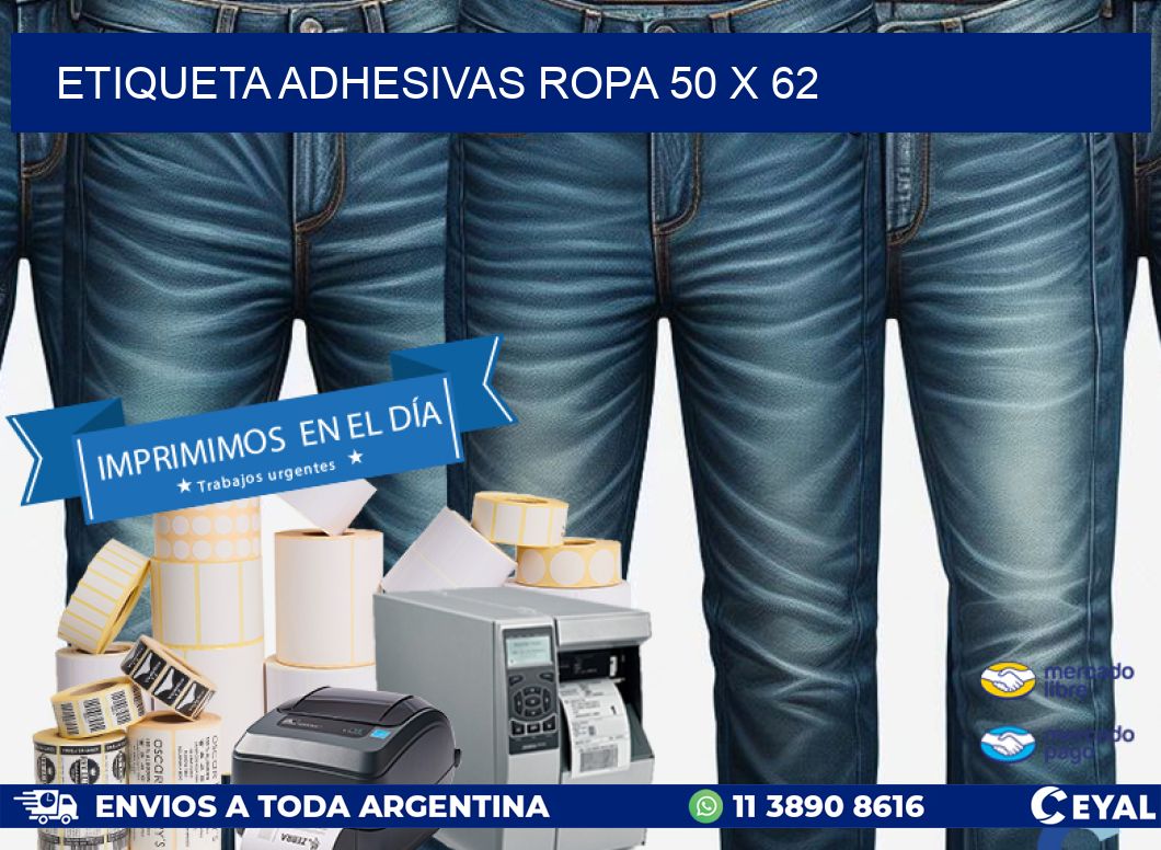 ETIQUETA ADHESIVAS ROPA 50 x 62