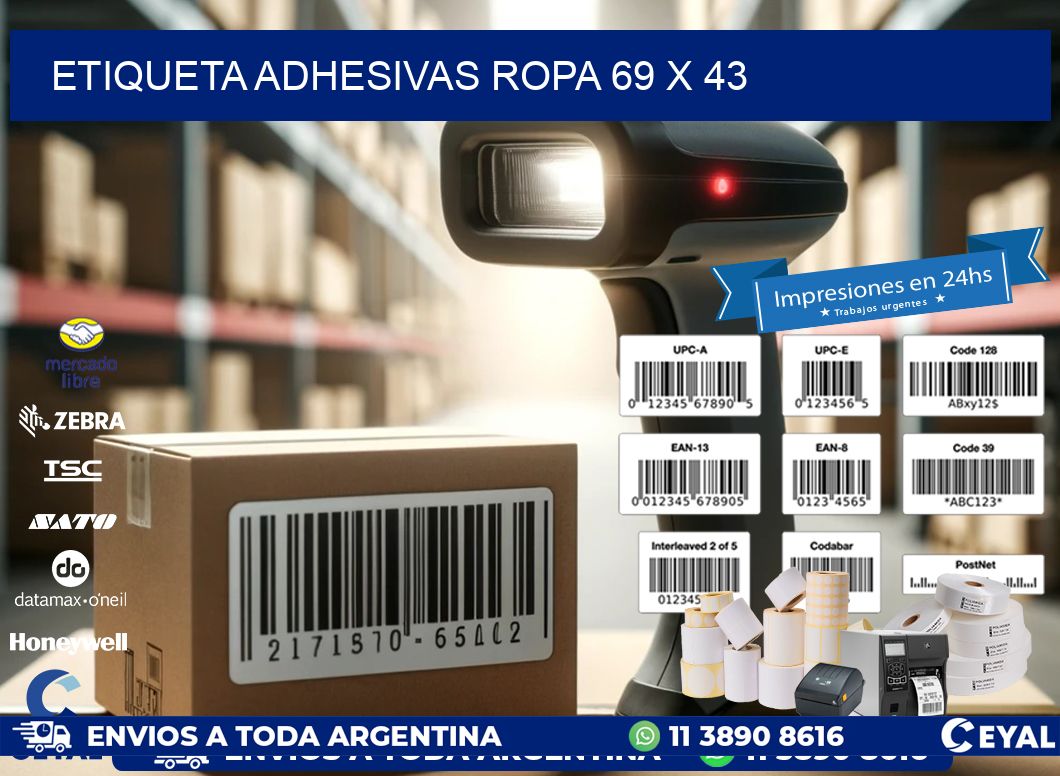 ETIQUETA ADHESIVAS ROPA 69 x 43