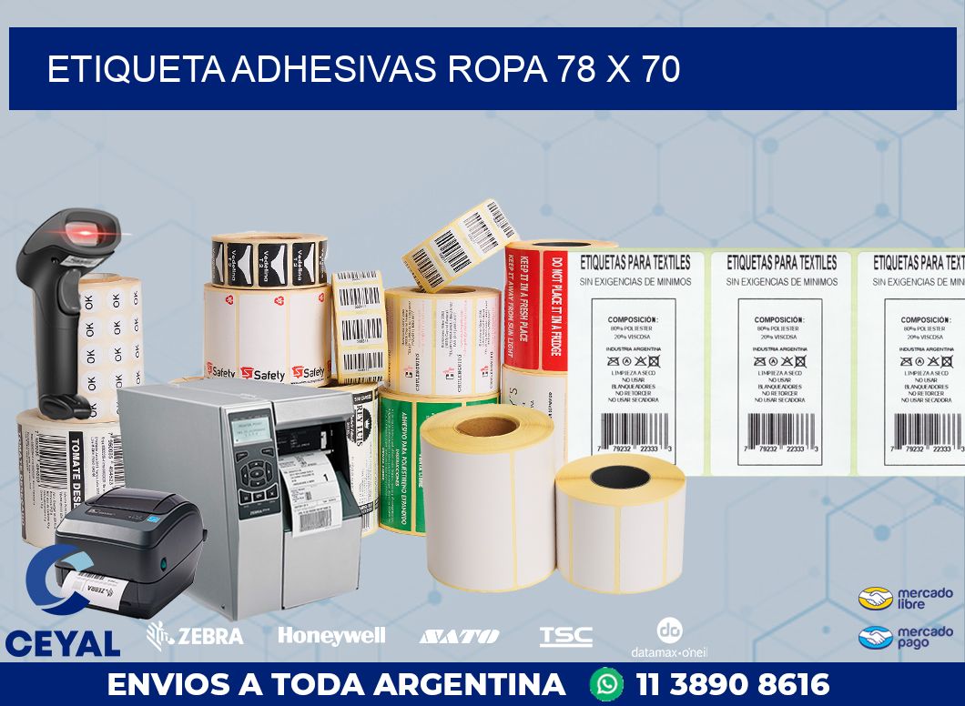 ETIQUETA ADHESIVAS ROPA 78 x 70