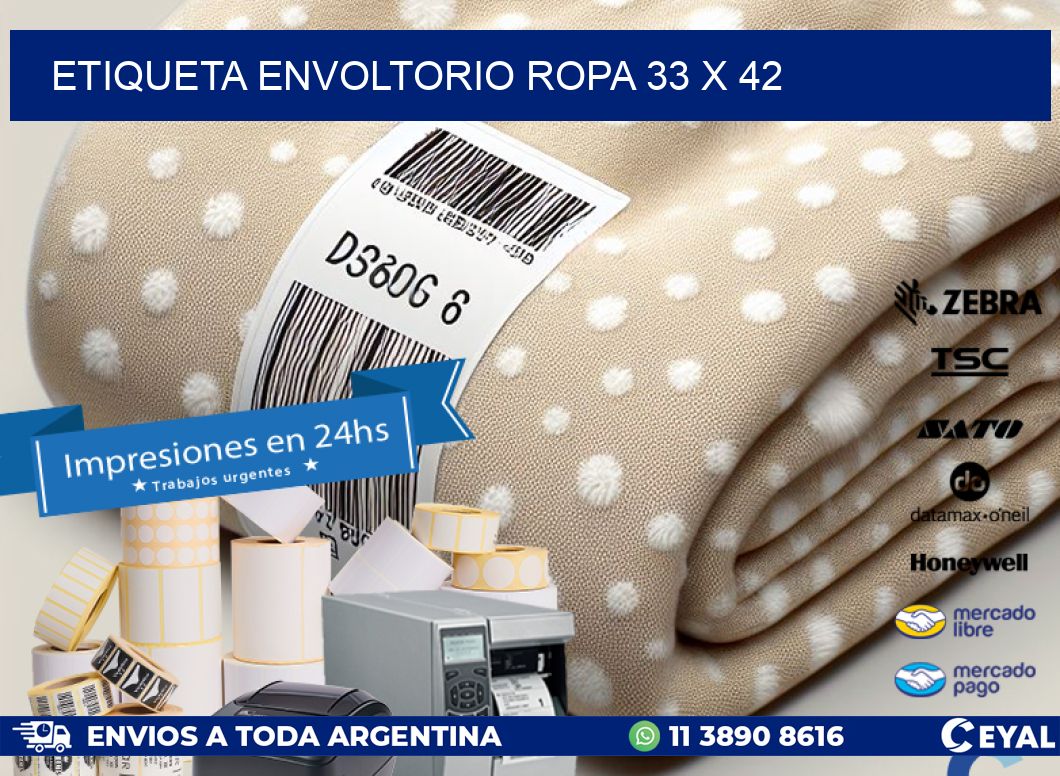 ETIQUETA ENVOLTORIO ROPA 33 x 42