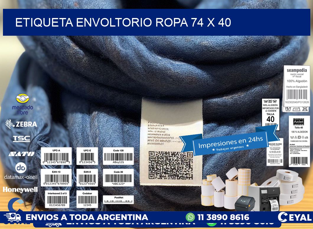 ETIQUETA ENVOLTORIO ROPA 74 x 40